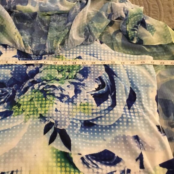 JM Collection xl top floral embellished lined with tank sheer overlay boho - Picture 7 of 7